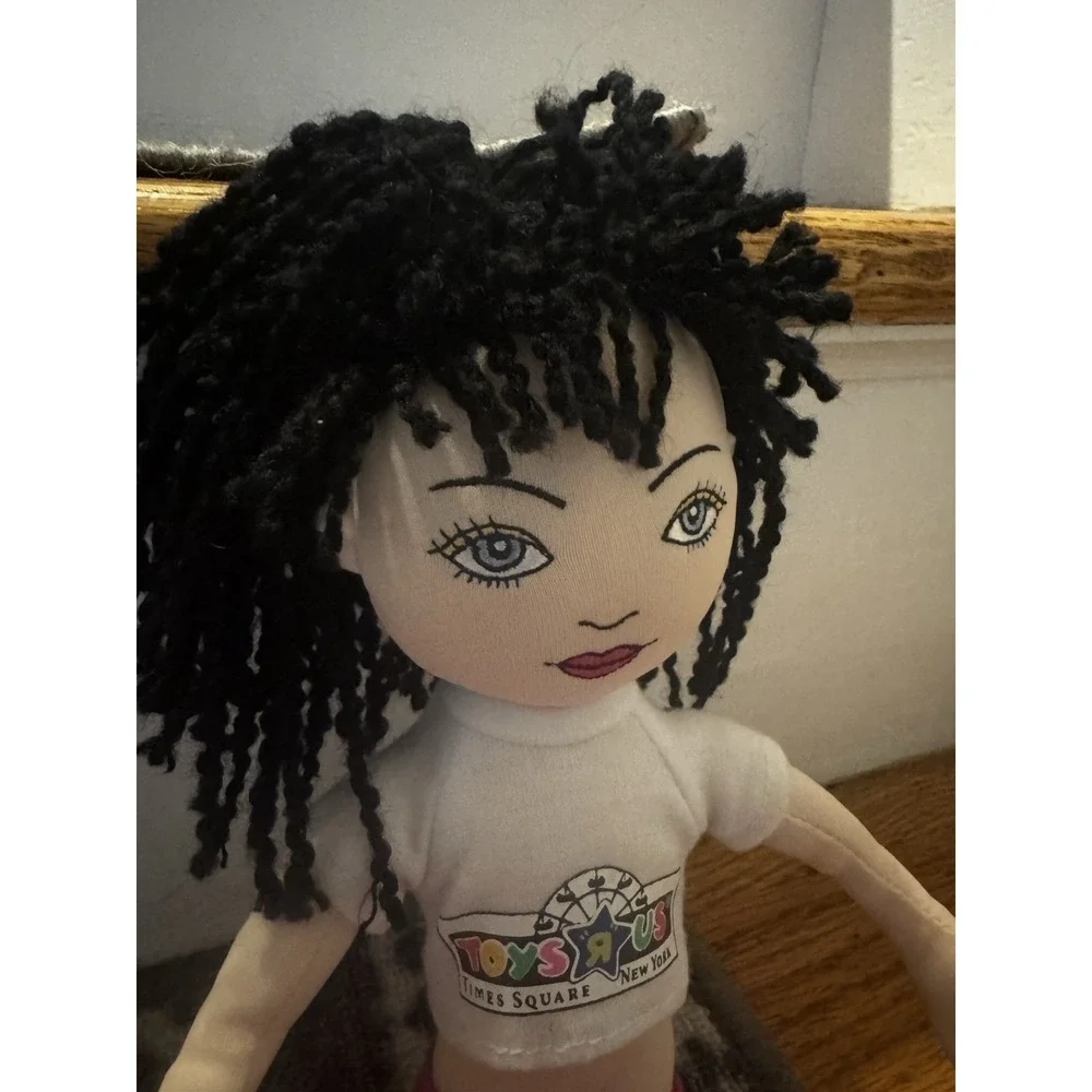 Toys R Us Times Square NY Vintage Plush Girl Doll Purse Belly Shirt Y2K 2001